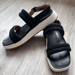 Black UGG platform sandals